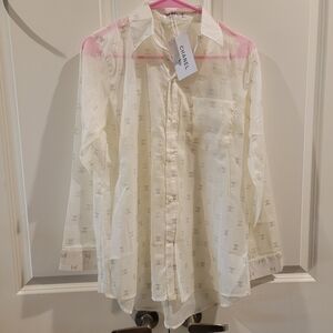 CC White Pattern Casual Or Formal Shirt